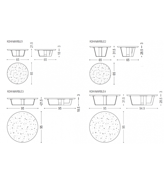 Kohi Marble Riva 1920 Couchtisch