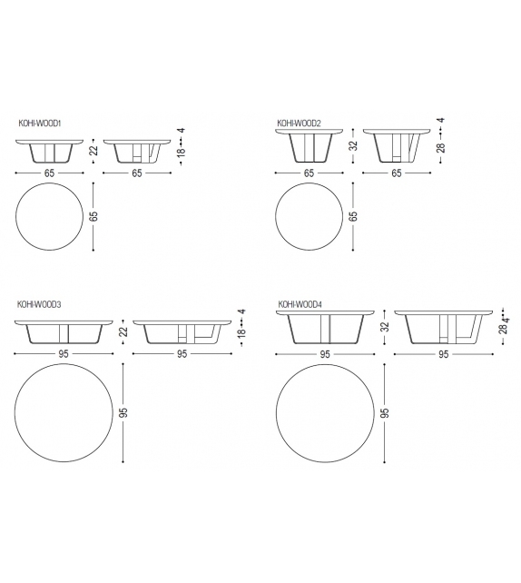 Kohi Wood Riva 1920 Coffee Table