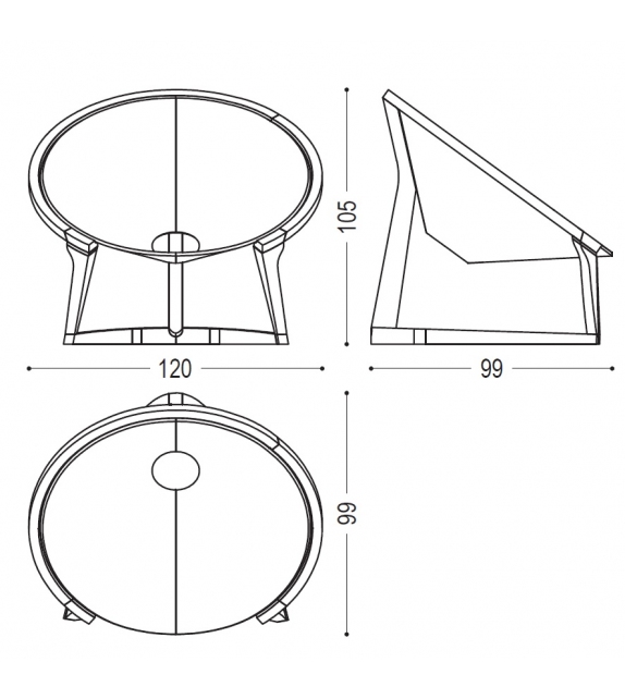 Yin & Yang Lounge Chair Riva 1920 Sessel