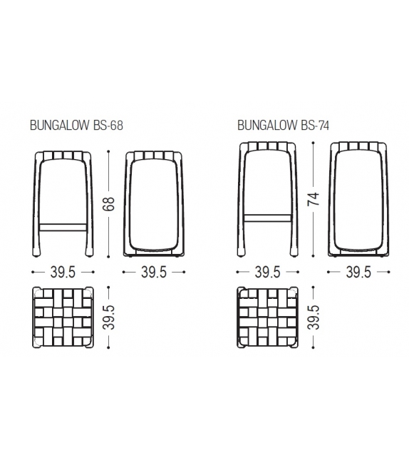 Bungalow Taburete de Bar Outdoor Riva 1920