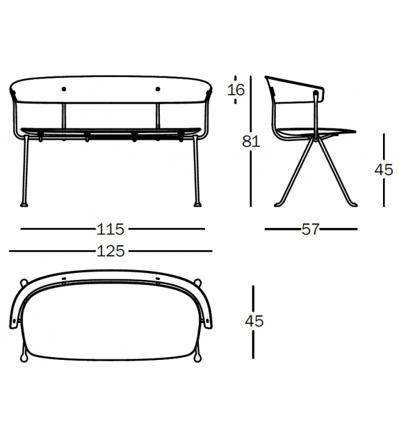 Officina Magis Banc Rembourré