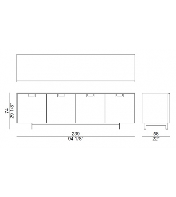 Matics 4 Wood Porada Sideboard