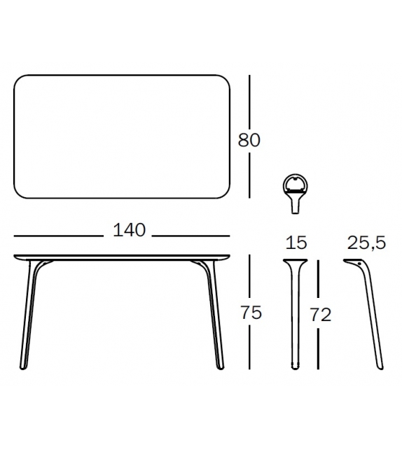 First MDF Magis Rechteckiger Tisch