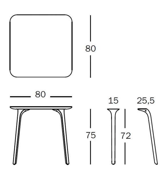 First MDF Magis Viereckigen Tisch