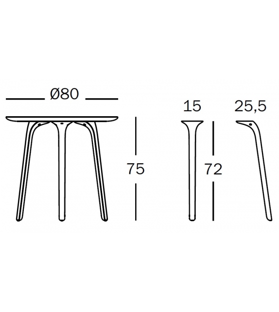 First MDF Magis Runder Couchtisch