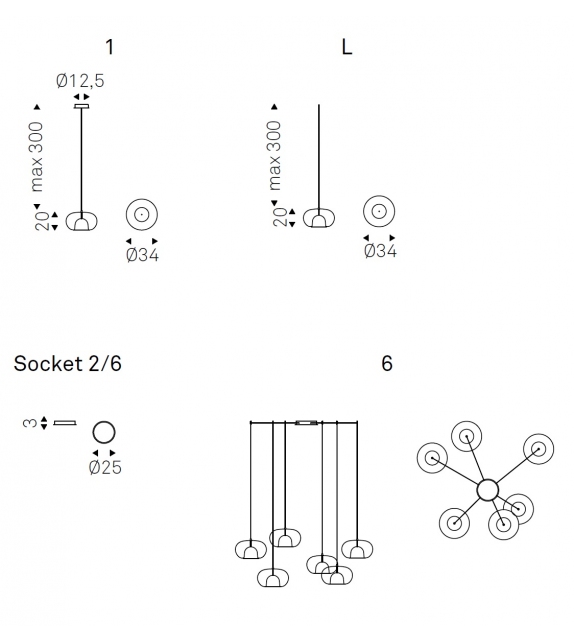 Coimbra Cattelan Italia Deckenleuchte