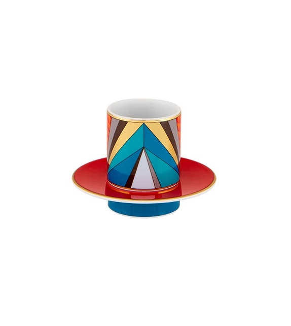 Futurismo Vista Alegre Ensemble de 4 Tasses à Café et Soucoupe