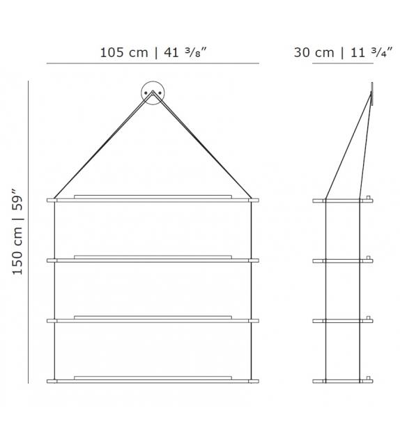 Libreria Pensile Karakter Hanging Bookcase