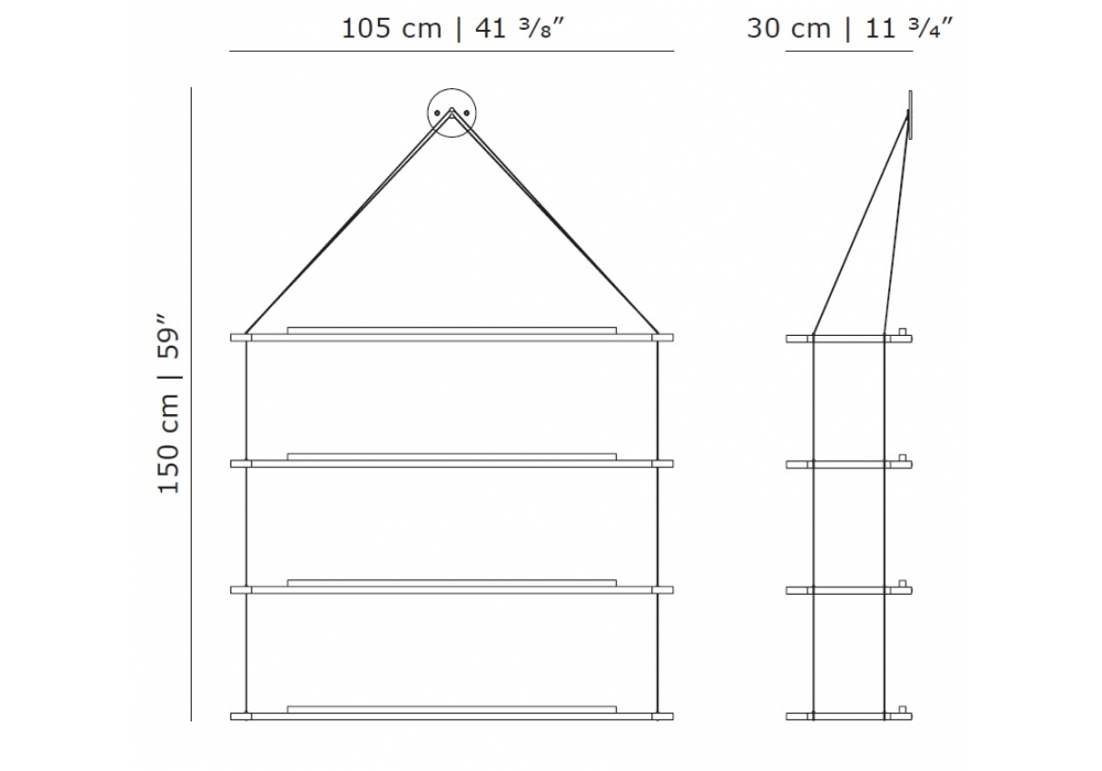 Libreria Pensile Karakter Librería Colgante Milia Shop