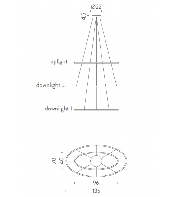 Ellisse Triple Nemo Hängeleuchte