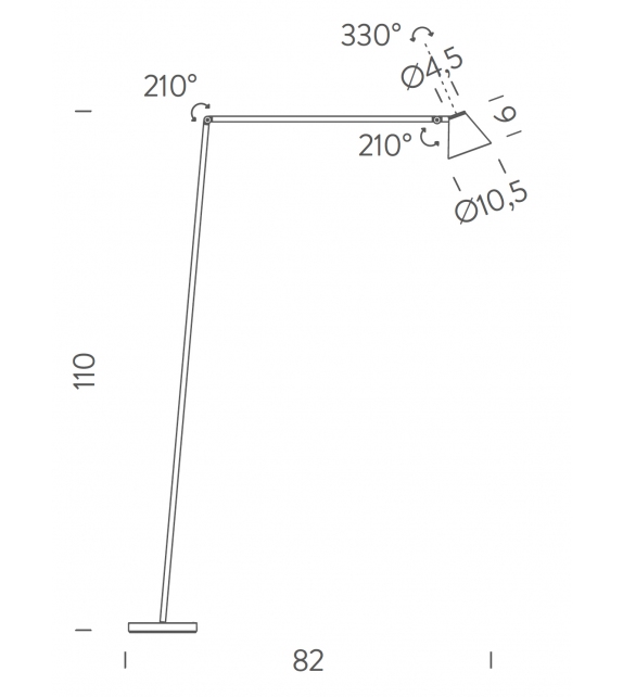 Untitled Reading Cone Nemo Lámpara de Pie
