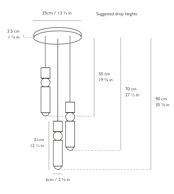 Fulcrum Chandelier 3 Tier Lee Broom Lámpara de Suspensión