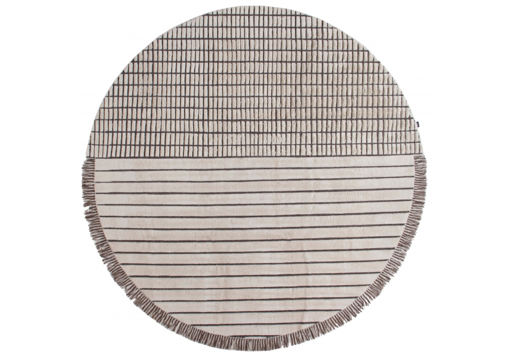 RD Grid Berber Round Amini Rug Milia Shop