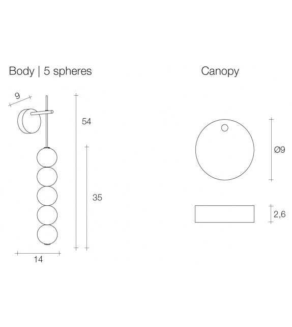 Abacus Terzani Lámpara de Pared