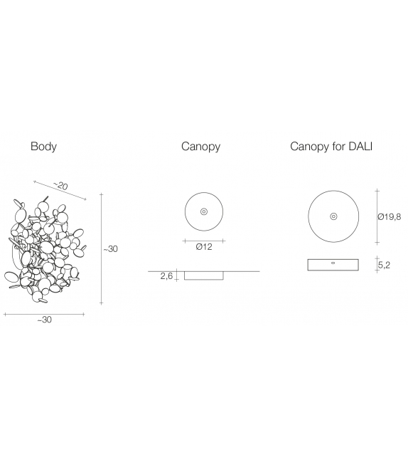 Argent Terzani Wandleuchte