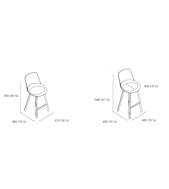 ST10 Jean E15 Stool with backrest