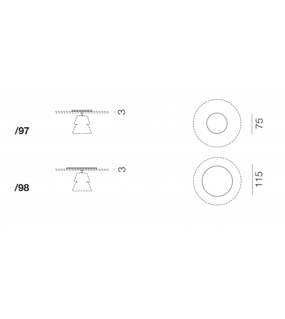 DS-615/97 De Sede Tavolo Girevole