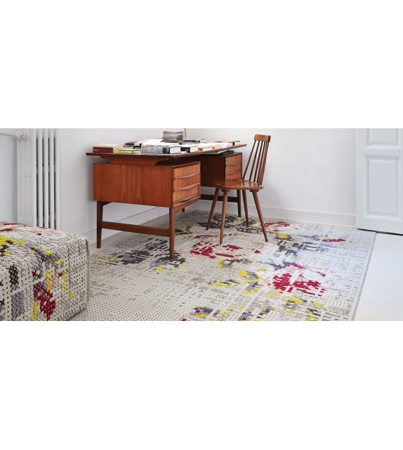 Pouf Canevas Flowers Square Gan