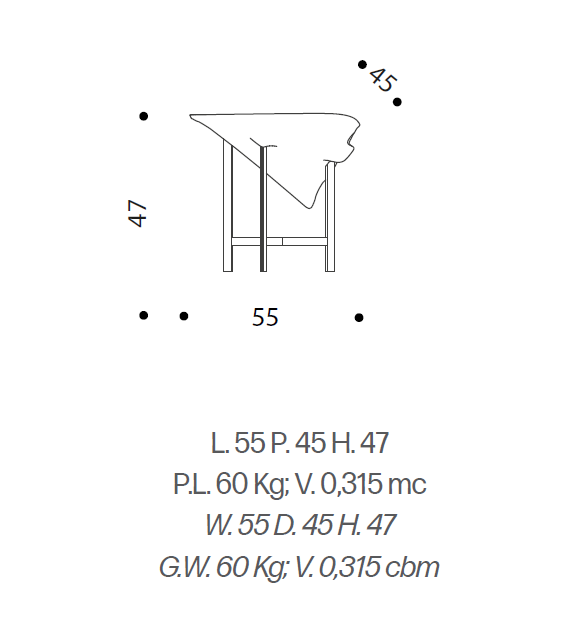 Basalt Driade Beistelltisch