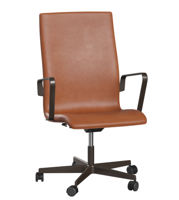 Oxford Fauteuil à Dossier Moyen Avec Roulettes Fritz Hansen