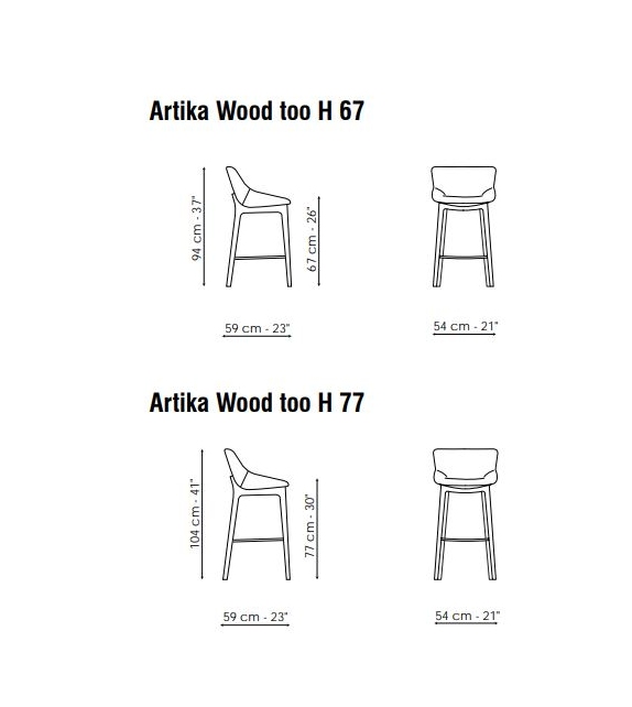 Artika Wood Too Bonaldo Tabouret