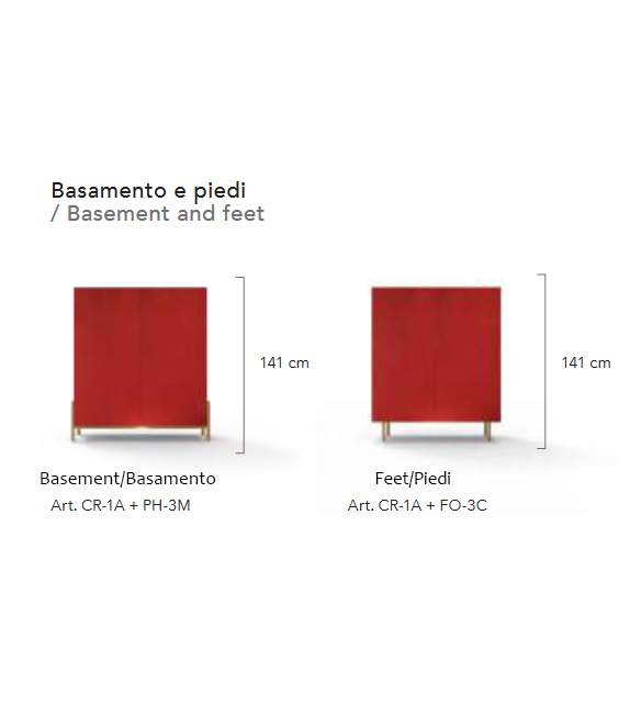 Sharp Momenti Credenza Piedi in metallo