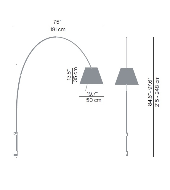 Lady Costanza Luceplan Teleskop-Wandleuchte