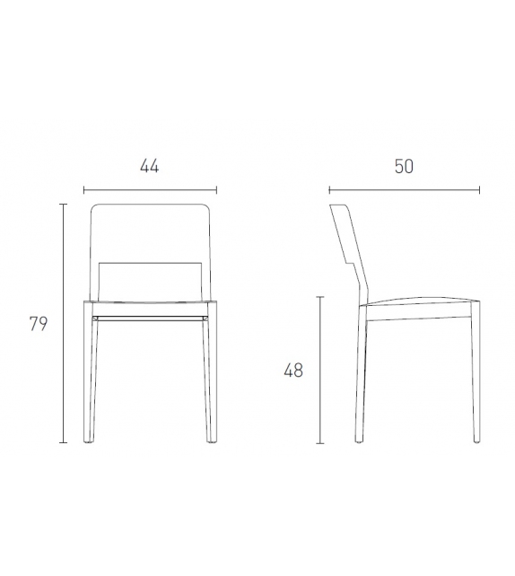 Seida Pianca Chaise avec Assise Rembourrée
