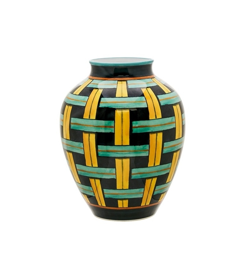 Prêt pour l'expédition - Vaso ad Orcino Gio Ponti Stuoia 1923 Vase Ginori 1735
