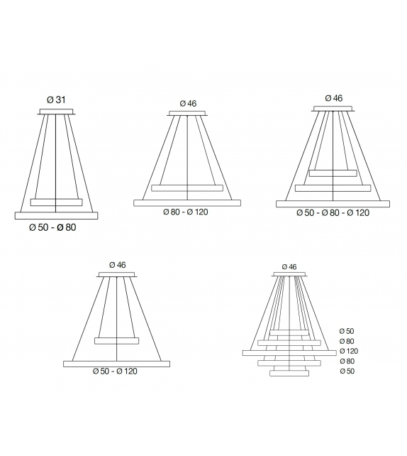Lunaop Multi Martinelli Luce Pendat Lamp