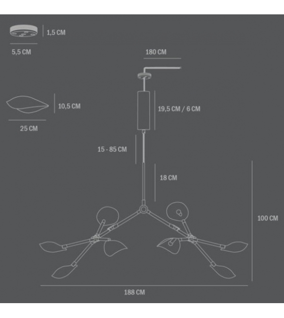 Stingray Grande 101 Copenhagen Lampadario