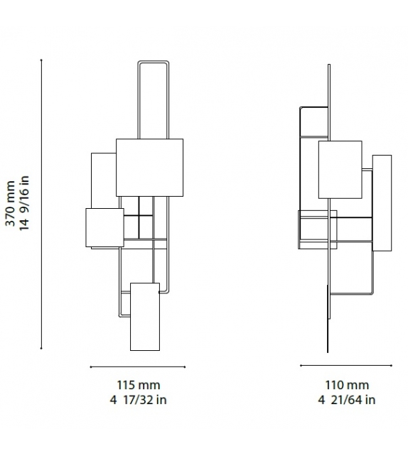Angle Ombre Portée Lámpara de Pared