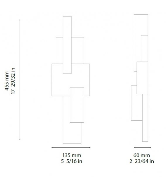Mallet V Ombre Portée Wandleuchte