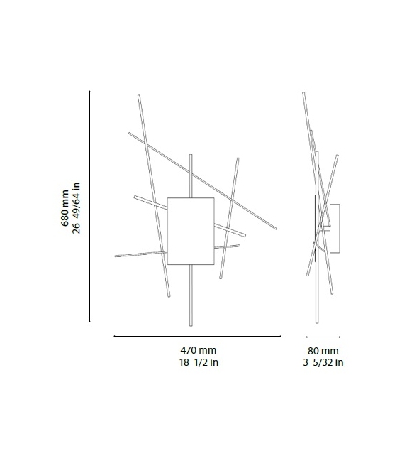 Mallet V Ombre Portée Wandleuchte