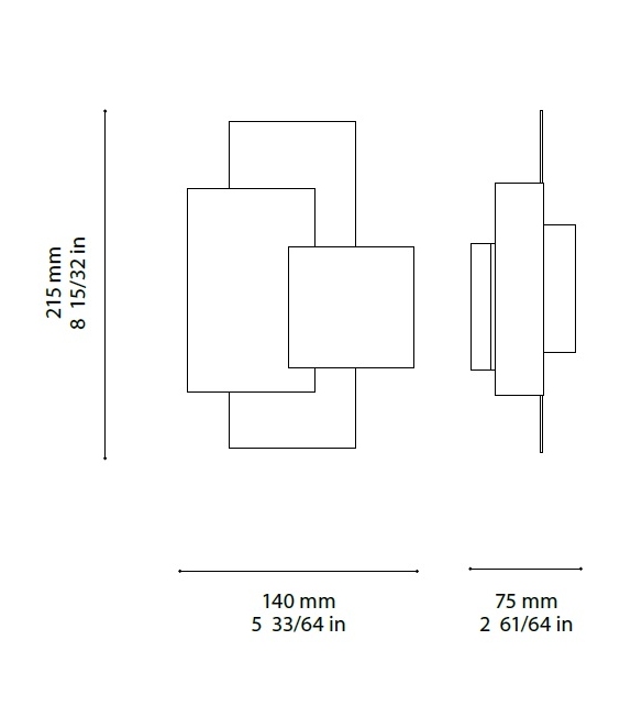Portefeuille Ombre Portée Lampada da Parete