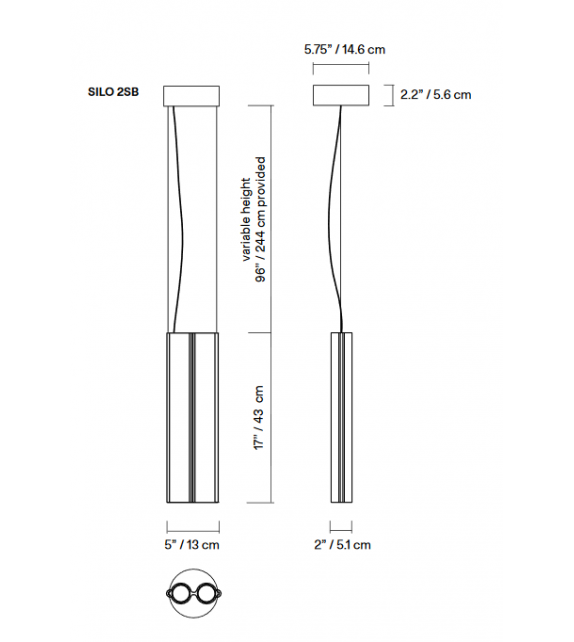 Silo 2SB Lambert&Fils Lámpara de Suspensión