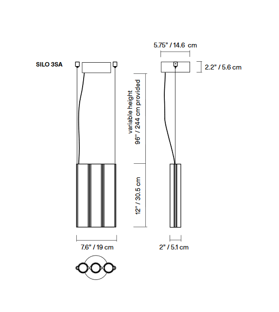 Silo 3SA Lambert&Fils Lámpara de Suspensión