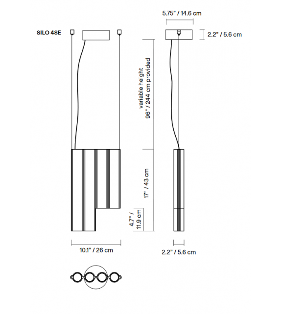 Silo 4SE Lambert&Fils Lámpara de Suspensión