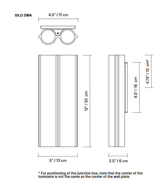 Silo 2WA Lambert&Fils Lampada da Parete