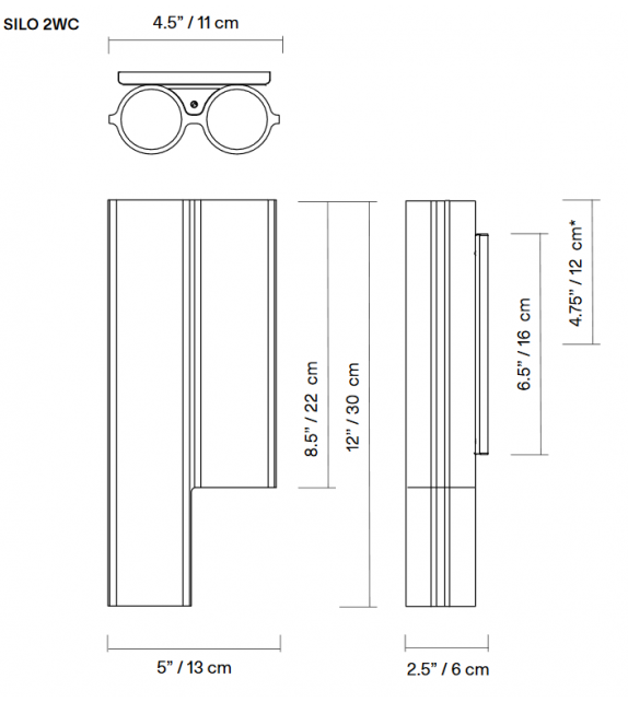 Silo 2WC Lambert&Fils Wandleuchte