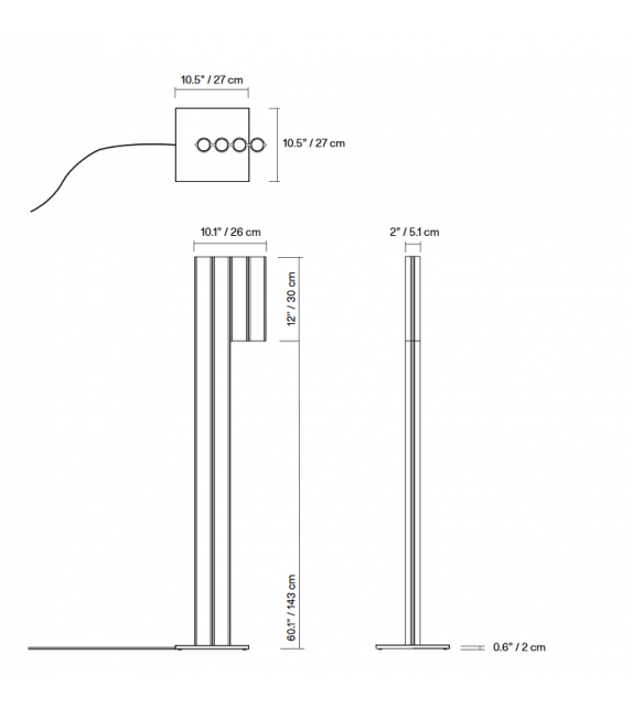 Silo 3FH Lambert&Fils Lampada da Terra