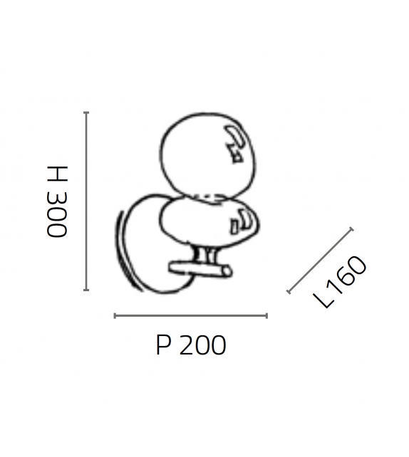 Unica With Arm Fisionarte Lampada da Parete