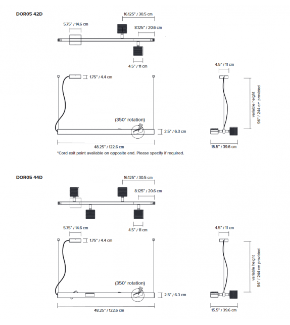 Dorval 05 - 8' Lambert&Fils Lámpara de Suspensión
