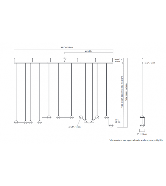 Laurent 18 Lambert&Fils Lampada a sospensione