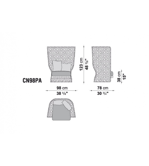Canasta B&B Italia Outdoor Armchair With High Back