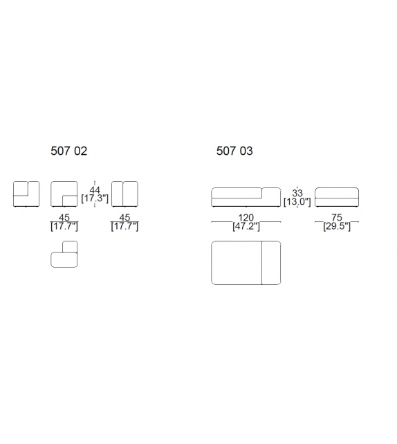 Soft Corners Pouf Cassina