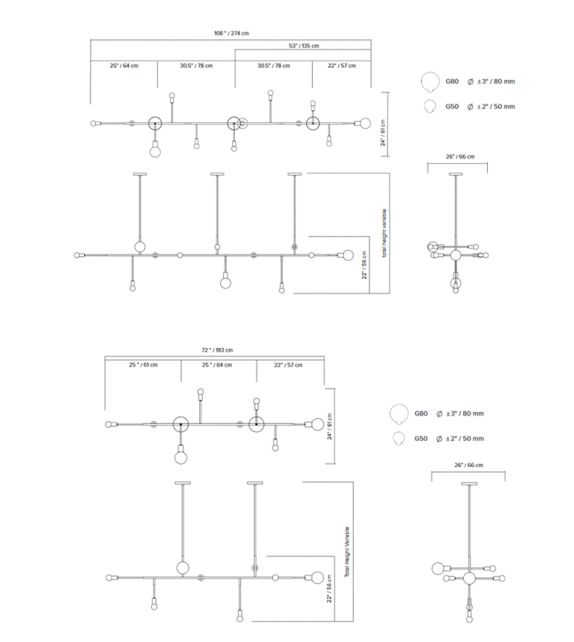 Cliff 05 Lambert&Fils Lampada a Sospensione