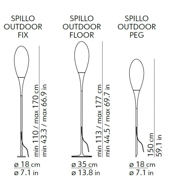Spillo Outdoor Kundalini Làmpara de Pie