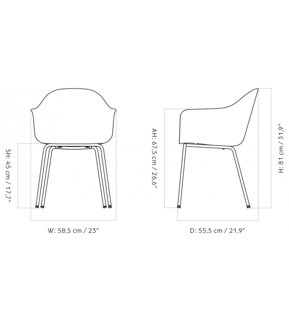 Harbour Steel Menu Silla Revestida