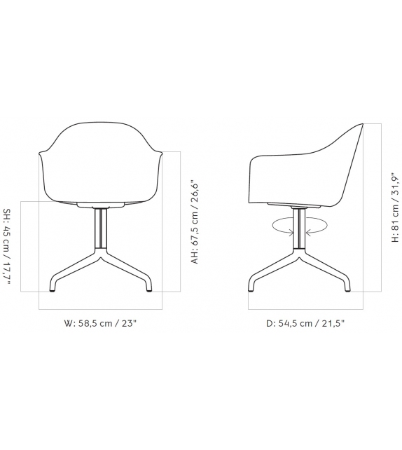 Harbour Star Plastic Menu Swivel Chair